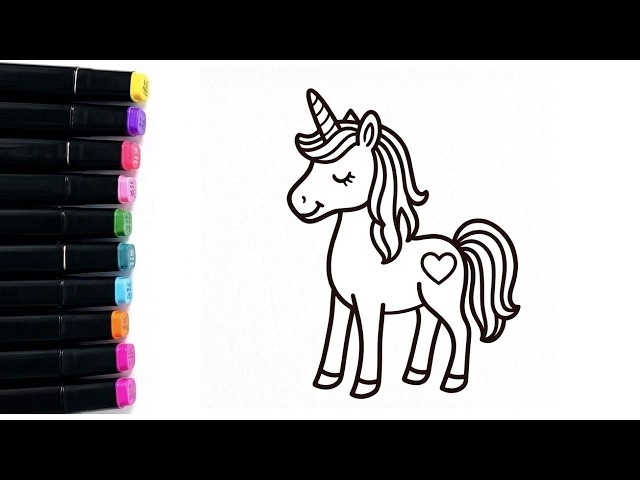 Standing Magic Unicorn 🦄| Learn How to Draw Basic with This video