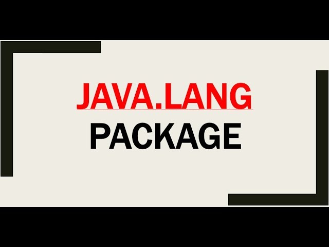 java.lang Package