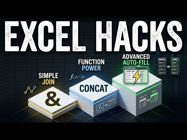 How to Combine Data in Excel | &, CONCATENATE & Flash Fill | Excel Tips & Tricks