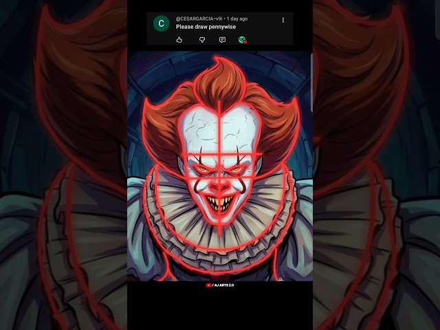 How To draw Pennywise (Halloween Drawing) #pennywise #it #drawing #tutorial