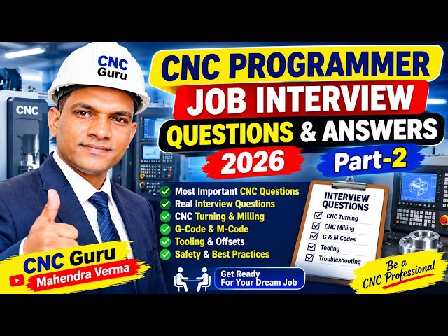 CNC Programmer Job Interview Questions & Answers 2026 | Most Important CNC Questions | Part-2