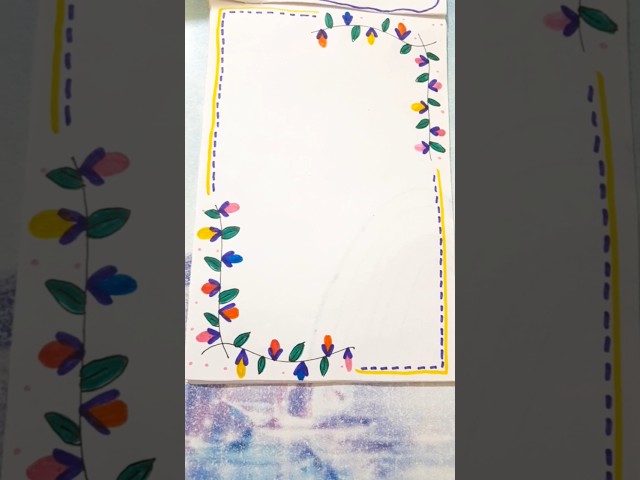 Easy Front Page Border Design Ideas 🧡💚 #shorts #youtubeshorts #projectworkdesigns #ytshorts #viral