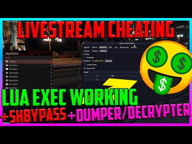 FiveM Lua Exec Cheat + Money + Dumper + Bypass (Working undetectable after last FiveM update) Eulen