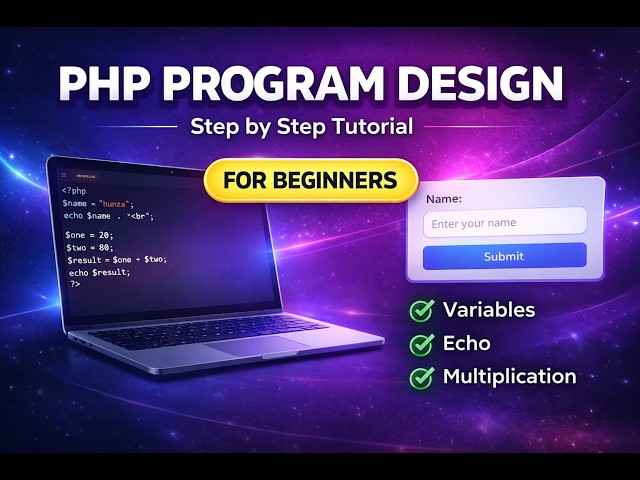 PHP Tutorial for Beginners | Display Personal Info & Multiply Numbers