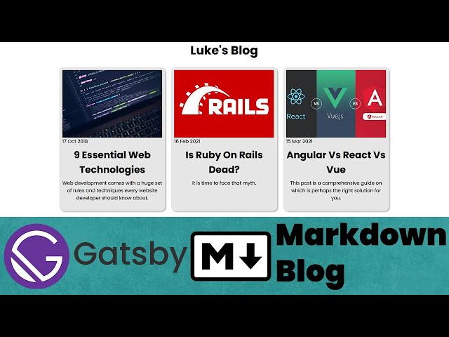 Static Markdown Blog | Gatsby React JavaScript