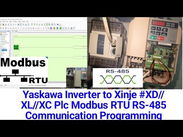 Yaskawa Inverter to Xinje #XD//XL//XC Plc Modbus RTU RS-485 Communication Programming