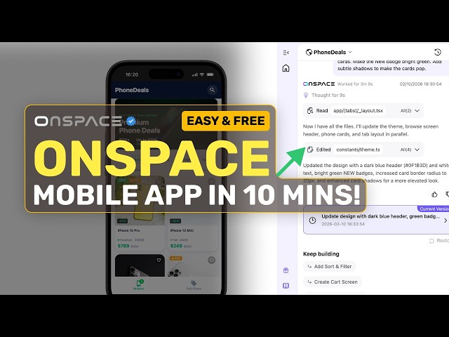 OnSpace Mobile App Builder: This CRAZY SIMPLE AI Mobile App Builder is INSANE!