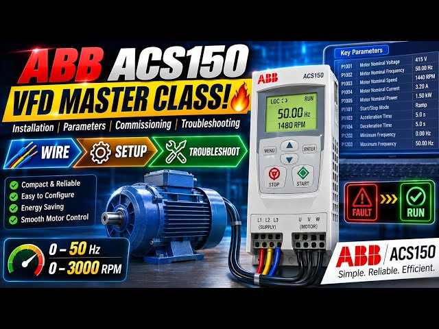 👉 ABB ACS150 VFD Setup & Programming Made Easy! ⚡
