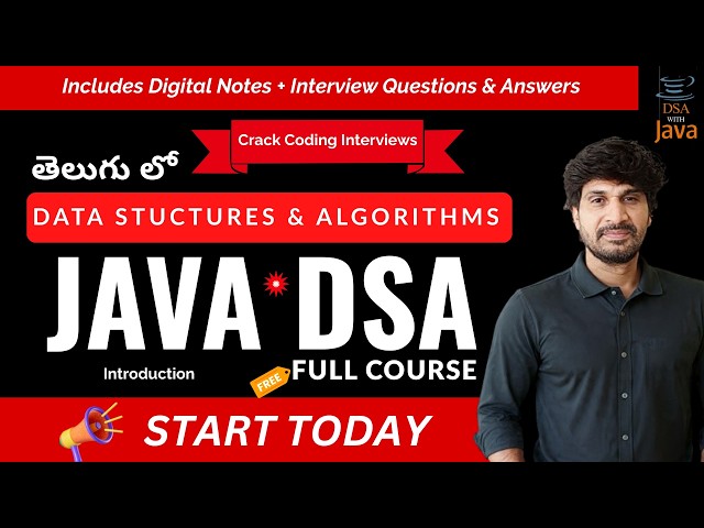 Start DSA Using Java | Full Course in Telugu | Beginner to Advanced (FREE)