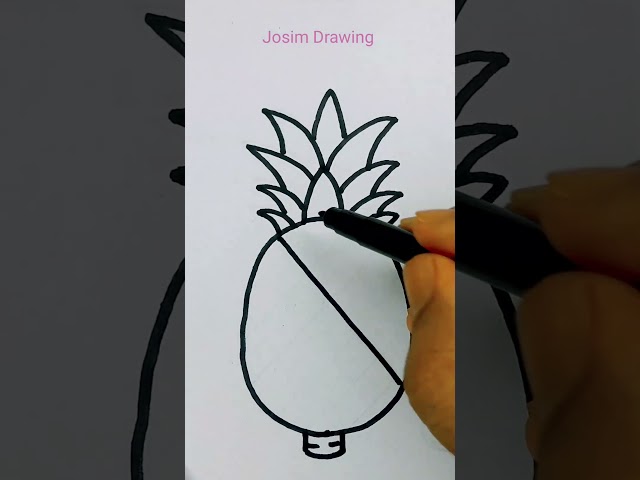 Pineapple 🍍 drawing easy painting #art #colors #drawing #pineapple #fruit #coloring #artist #draw