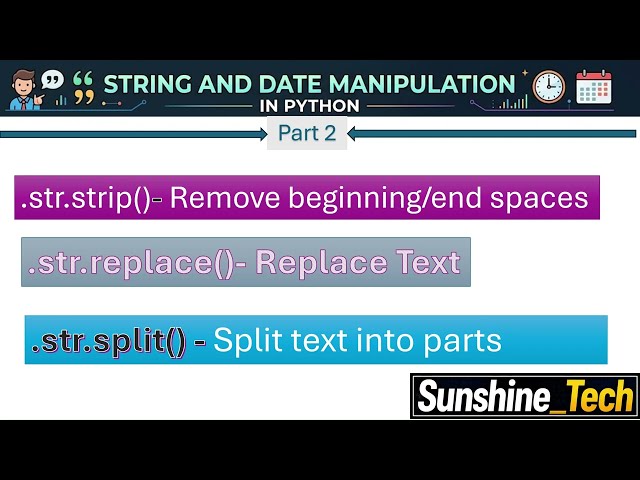 String and Date Manipulation in python Part  2|| #python  #learning  #dataanalytics  #datacleaning