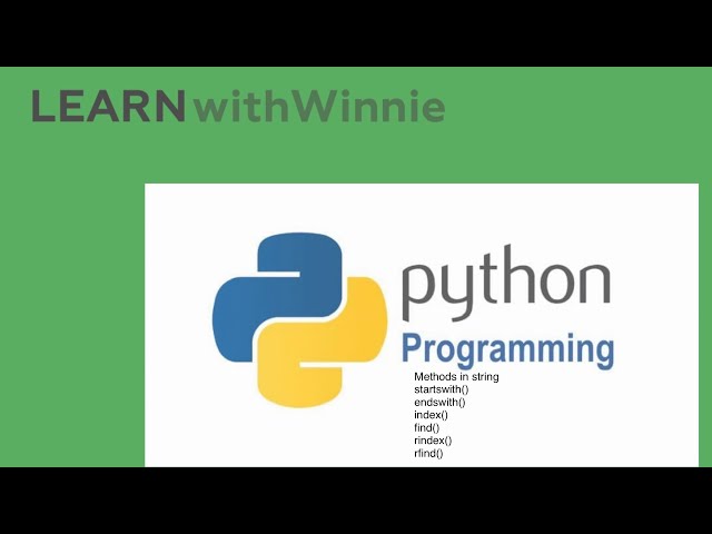 Learn Python Programming | Methods in string 