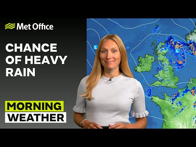 28/08/2026 - Heavy downpours- Morning Weather Forecast UK - Met Office Weather