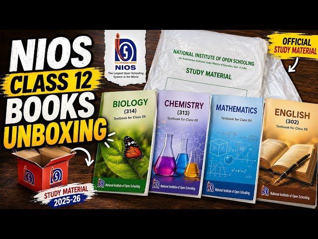 NIOS Class 12 Books Unboxing 📚 | Study Material 2025-26 