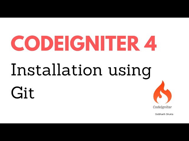 #4 Installation of CodeIgniter 4 using GitHub