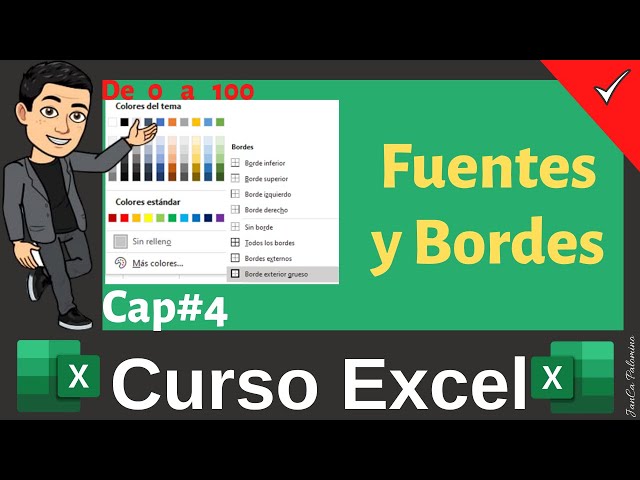 CX#4 👉  FUENTES Y BORDES EN EXCEL ▶ Curso Básico de Excel #Shorts