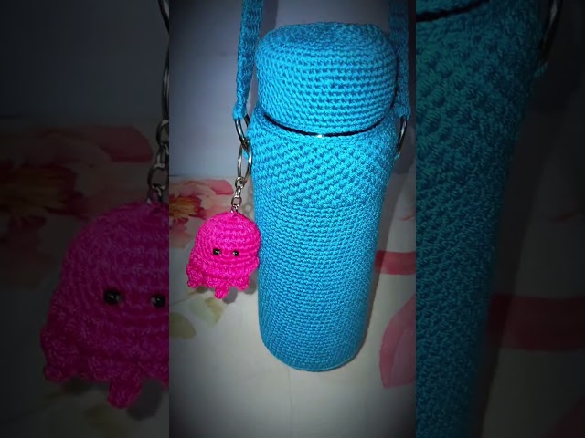 DIY Crochet Water Bottle Holder 🧶✨ #CrochetShorts