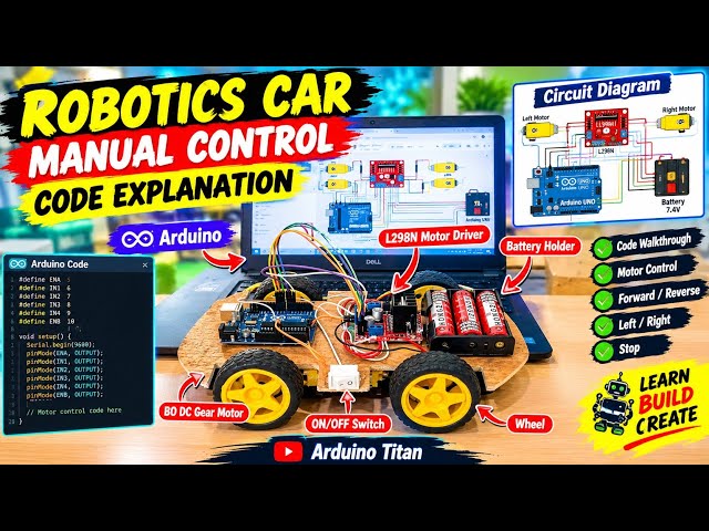 Robotics Car Manual Control Code Explained | Arduino + L298N | Robot Car Programming