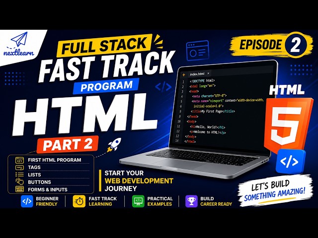 HTML for Beginners | HTML Tutorial Part 02 | First Program, Lists, Forms & Inputs