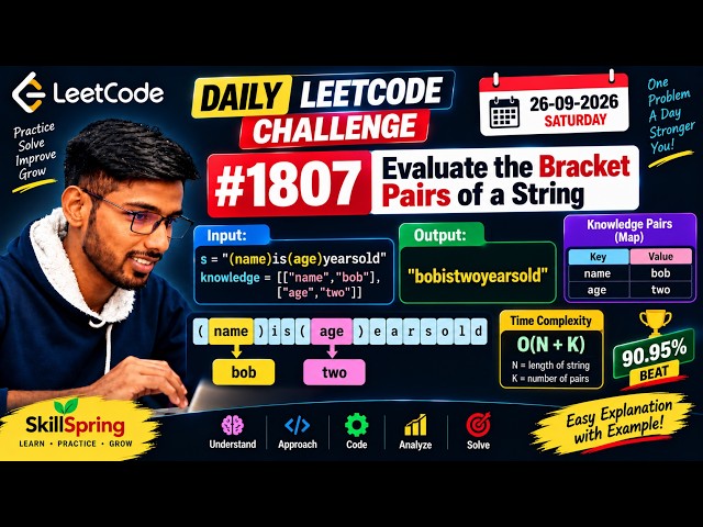 Daily LeetCode Challenge #1807 | Evaluate the Bracket Pairs of a String | Java | O(N+K) | 26-09-2026