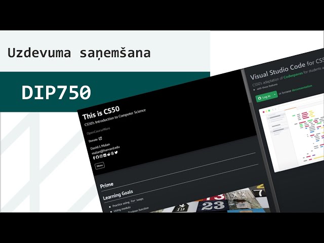 Studiju kursa DIP750 Uzdevuma saņemšana un iesniegšana. Pamacība