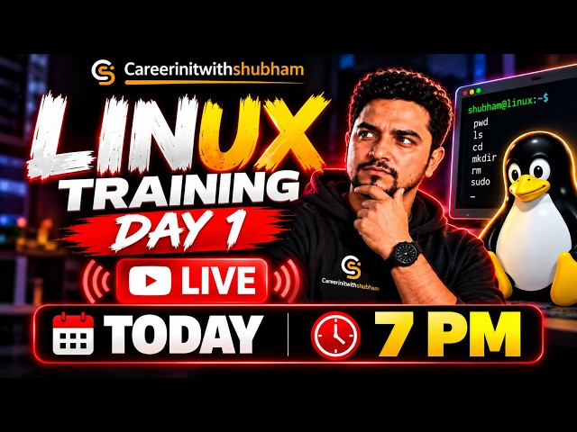 🔴 LIVE: Linux Training Day 1 | Linux Tutorial for Beginners | Linux Commands | Careerinitwithshubham