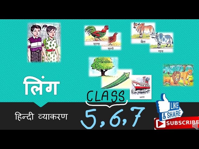 लिंग (हिन्दी व्याकरण) CLASS 5, 6, 7 LING HINDI GRAMMAR