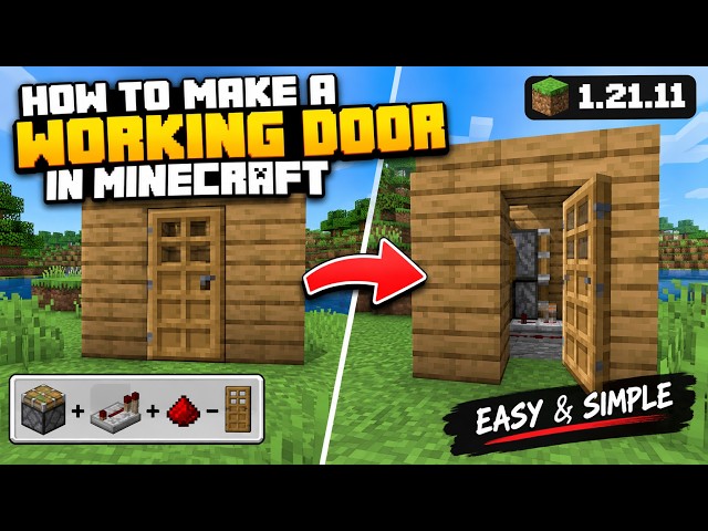 EASY Working Door Tutorial in Minecraft 1.21.11