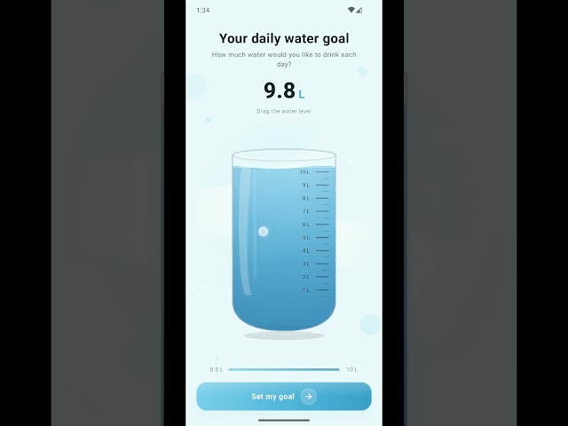 Custom water goal selector ui in jetpack compose modern android.