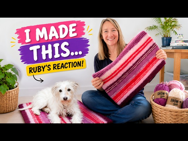 Episode 7 - Knitting and felting a dog mat for Ruby 🐾 | Full project vlog