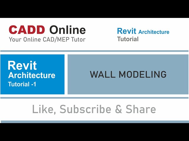 Revit Tutorial-1 (Introduction & Wall Modeling)