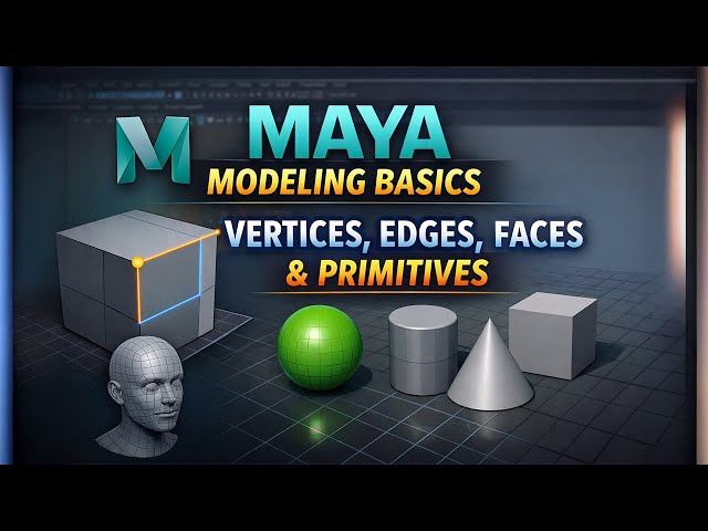 Maya Modeling Basics: Vertices, Edges, Faces & Primitive Objects