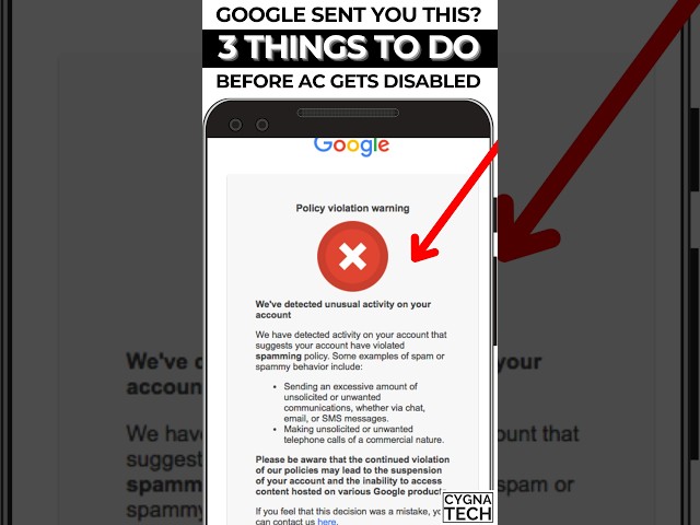 🛑 Google Sent You a Policy Violation Warning? 3 Things to Do Before They Disable Your Ac
