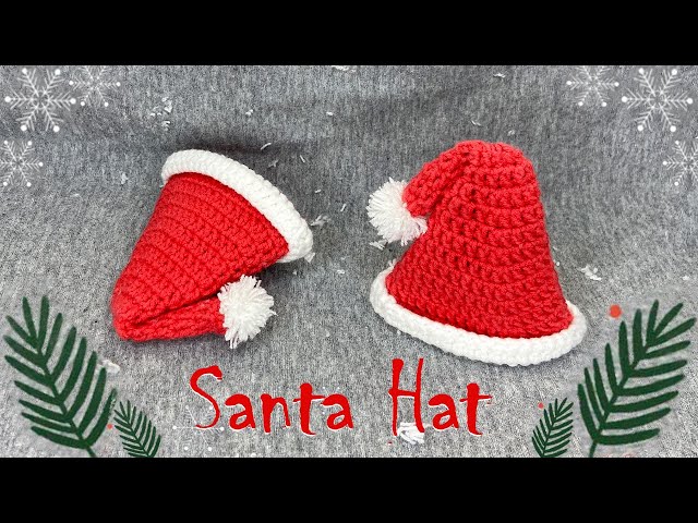 Easy Crochet Christmas Santa Hat Tutorial | Crochet Christmas Ornament DIY
