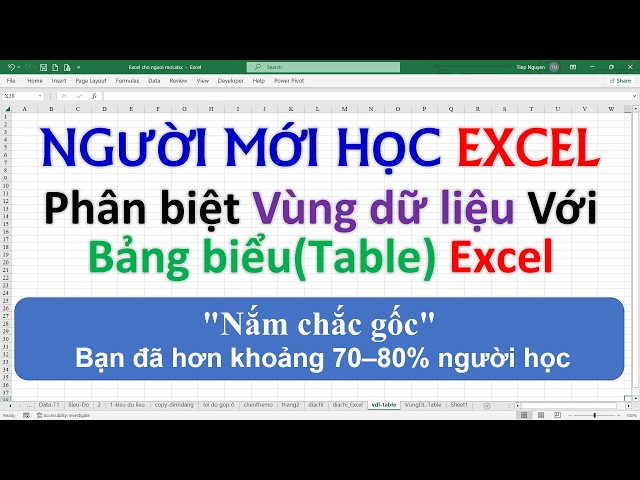 EXCEL FOR BEGINNERS: Distinguishing Data Ranges from Excel Tables - Excel Tutorial for Beginners