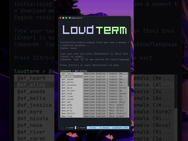 loudterm - TTS terminal written in Python that already speaks 8 languages ​​(complete tutorial al...