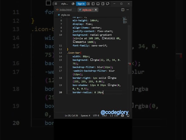 Create This Modern Sidebar Menu with HTML & CSS 🤯 #shorts #shortvideo