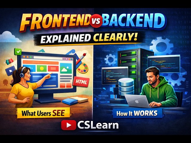 Frontend vs Backend Explained Clearly | Complete Beginner Guide to Web Development | CSLearn