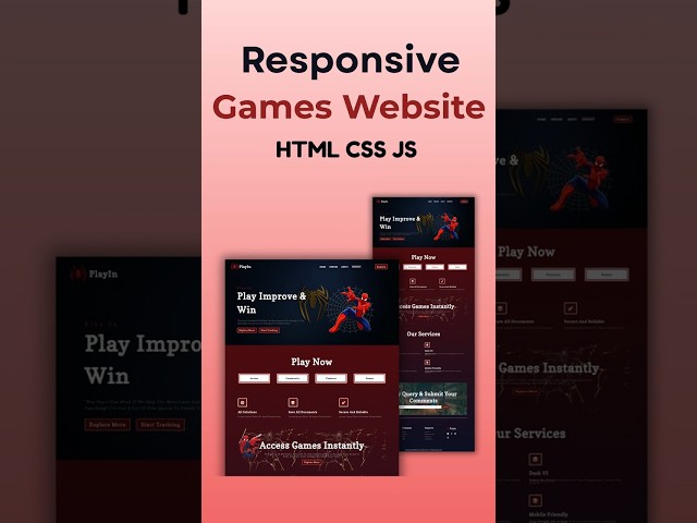 Design Games website | HTML CSS & JavaScript #coding #tutorial #css