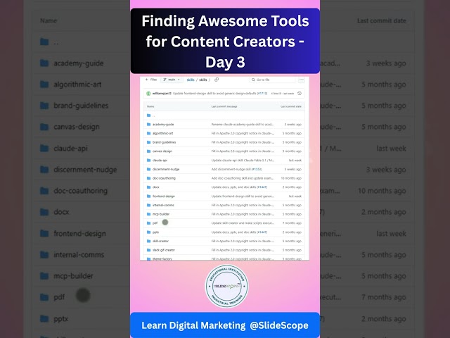 Finding Tools for Content Creators - Day 3 - Opensource AI skills tool for content