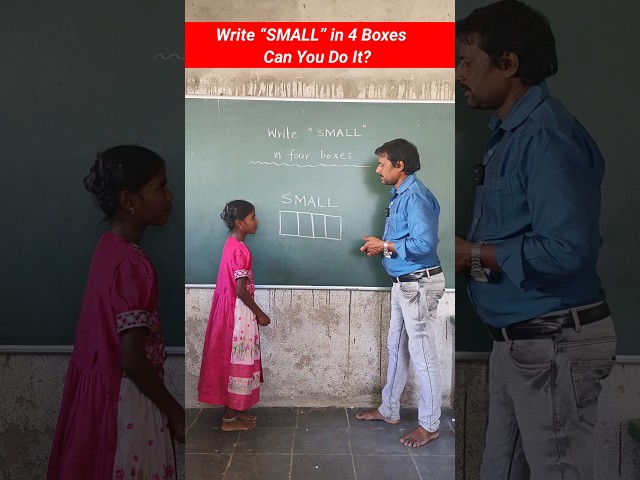 Write SMALL in 4 boxes / Can you do it? #shorts