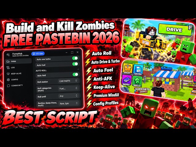Build and Kill Zombies Script UNPATCHED ✅ v0.1 — Still Working, No Key
