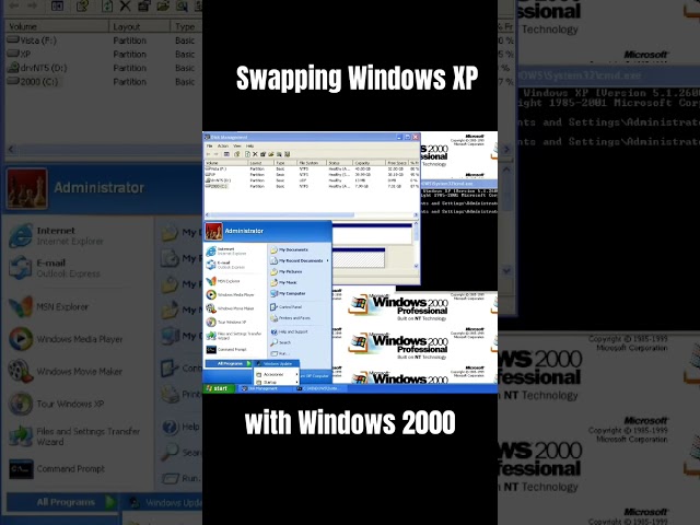 Windows XP + Windows 2000 = ??? 🧬 #shorts