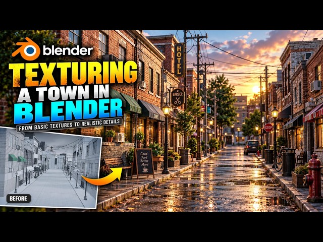 How to Texture a 3D Town in Blender | Complete Environment Workflow
