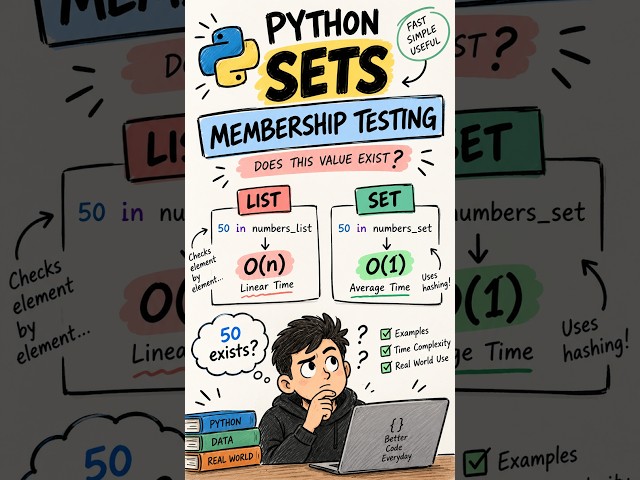 Why Python Sets Are So Fast at Finding Values ⚡  #coding #python #datascience