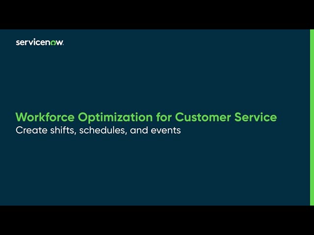 Workforce Optimization for Customer Service | Create shifts, schedules, and events