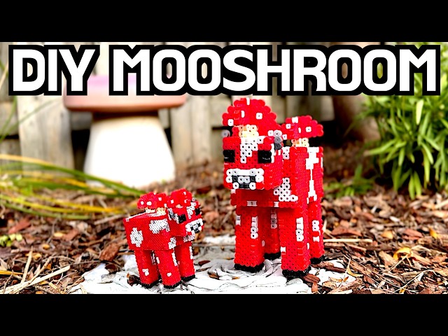 DIY 3D Minecraft Mooshroom Perler Bead Figure