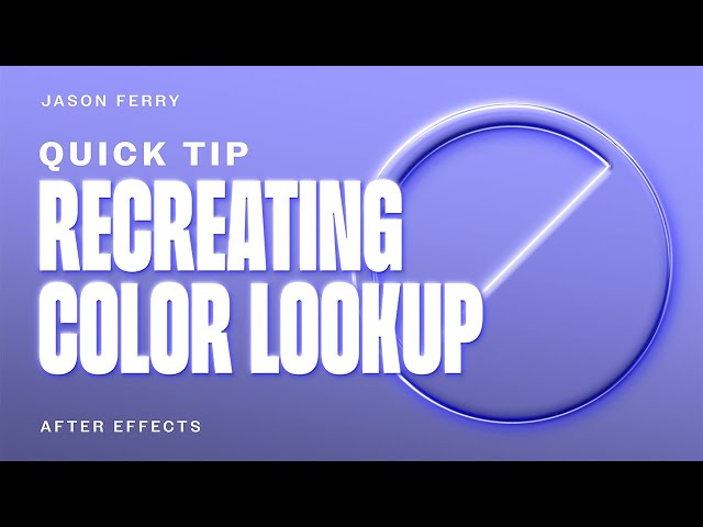 How To Use Color Lookup In After Effects (Like Photoshop)