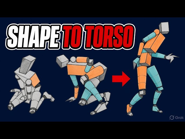 How to Draw a Torso from Basic Shapes (Easy Figure Drawing)