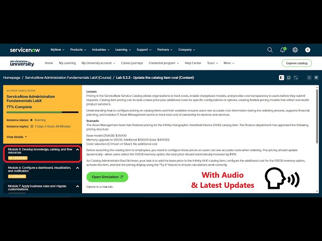 Module 5: Develop knowledge, catalog, and flow resources | ServiceNow Administraton Fundmentals LabX